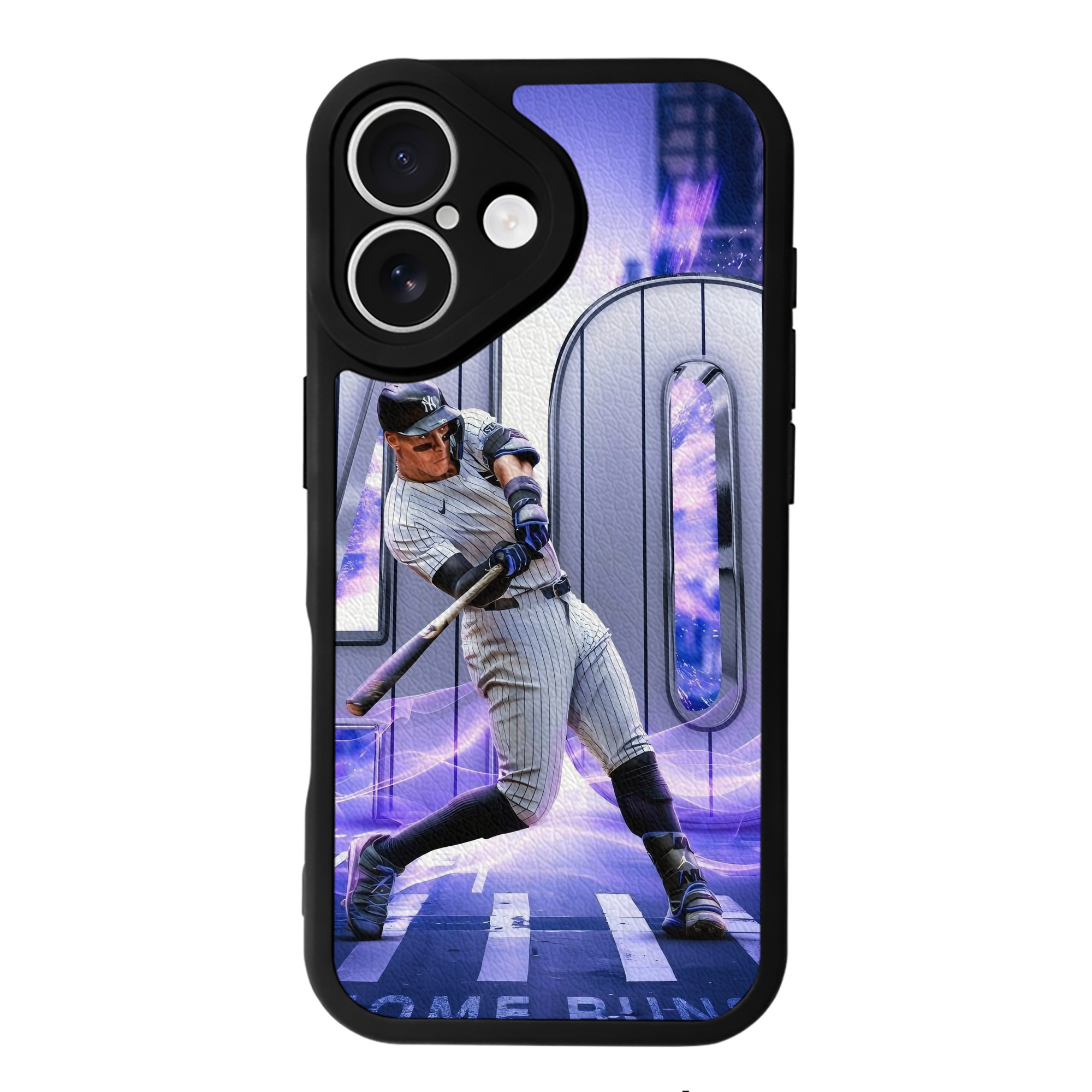 Aaron Judge 40 Home Runs IPhone 16 Silicone Leather Case – UV Print, Lambskin Texture – Perfect Fit, Wireless Charging Compatible, Scratch Resistant, Precise Cutouts – Stylish Protection For IPhone 16